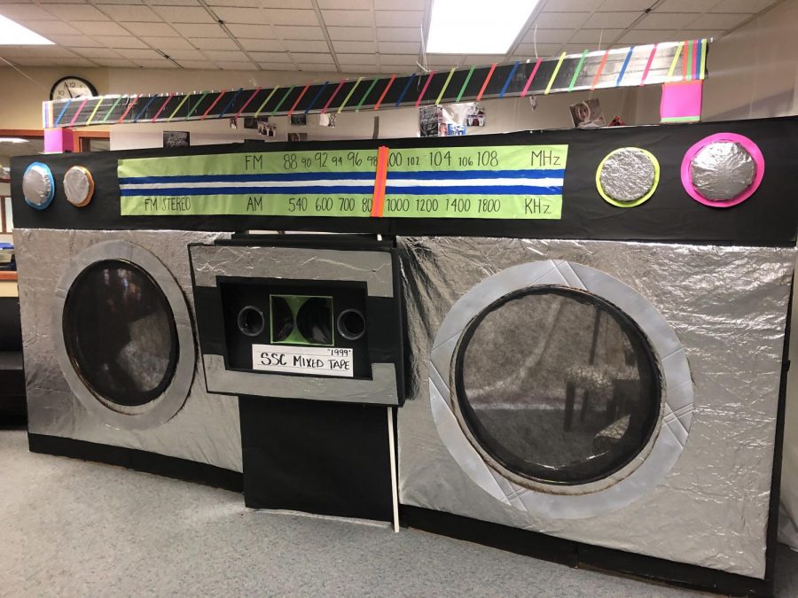 SSC. Large 90’s themed boombox hangout decoration, photo opportunity