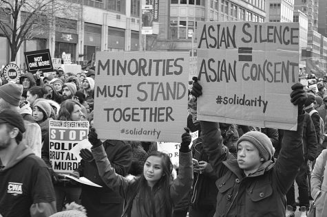 Asian American protestors at a 2014 protest in New York.
(Marcela McGreal)

