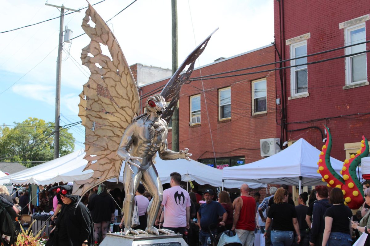Mothman statue in downtown Point Pleasant