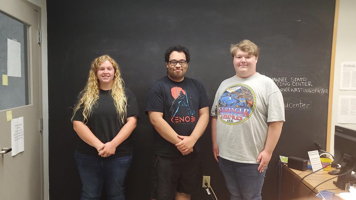 Student leaders of SSUs Creative Writing Club (from left) Michelle Noel, Jason Roberts and Zach Elliott