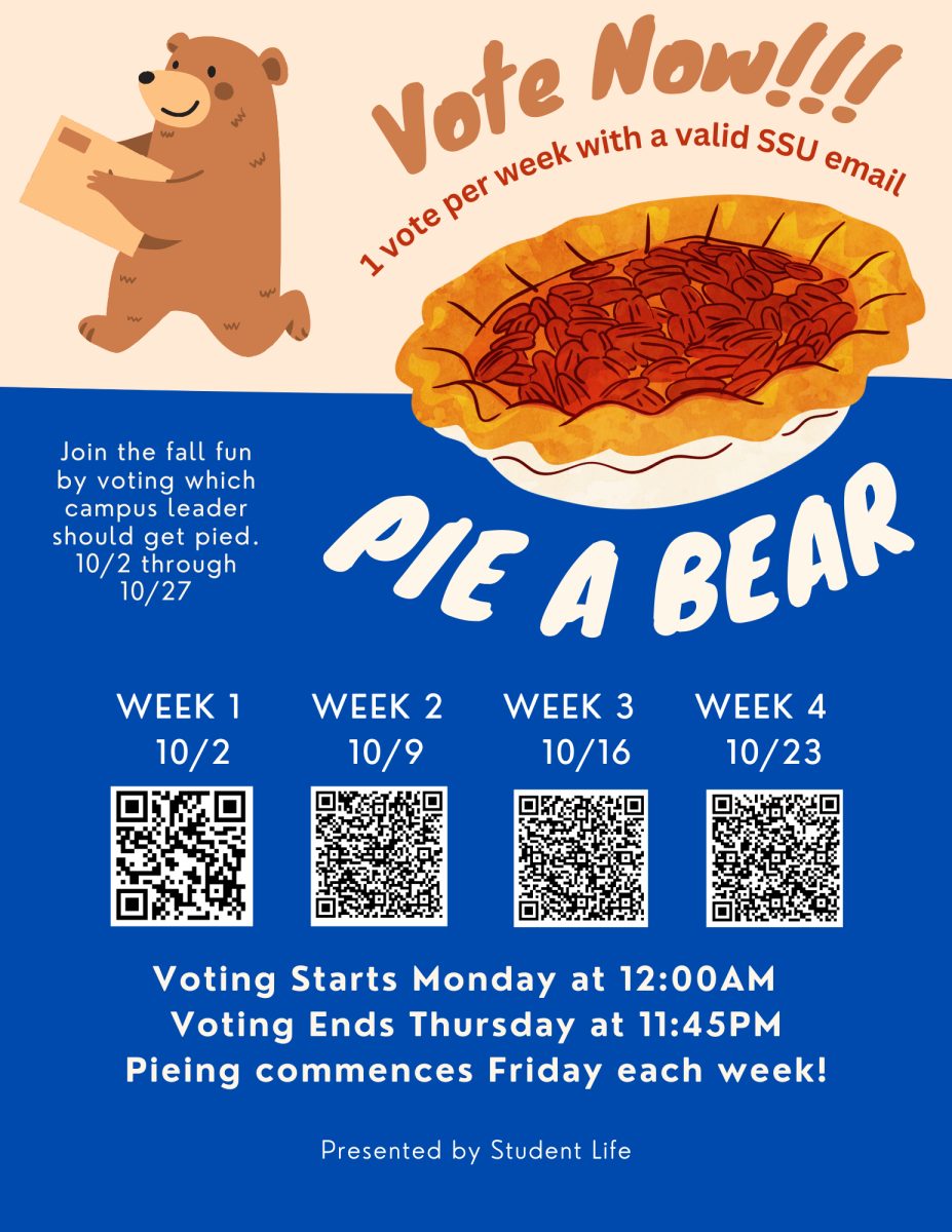 Pie a Bear Flyer, including QR codes for voting