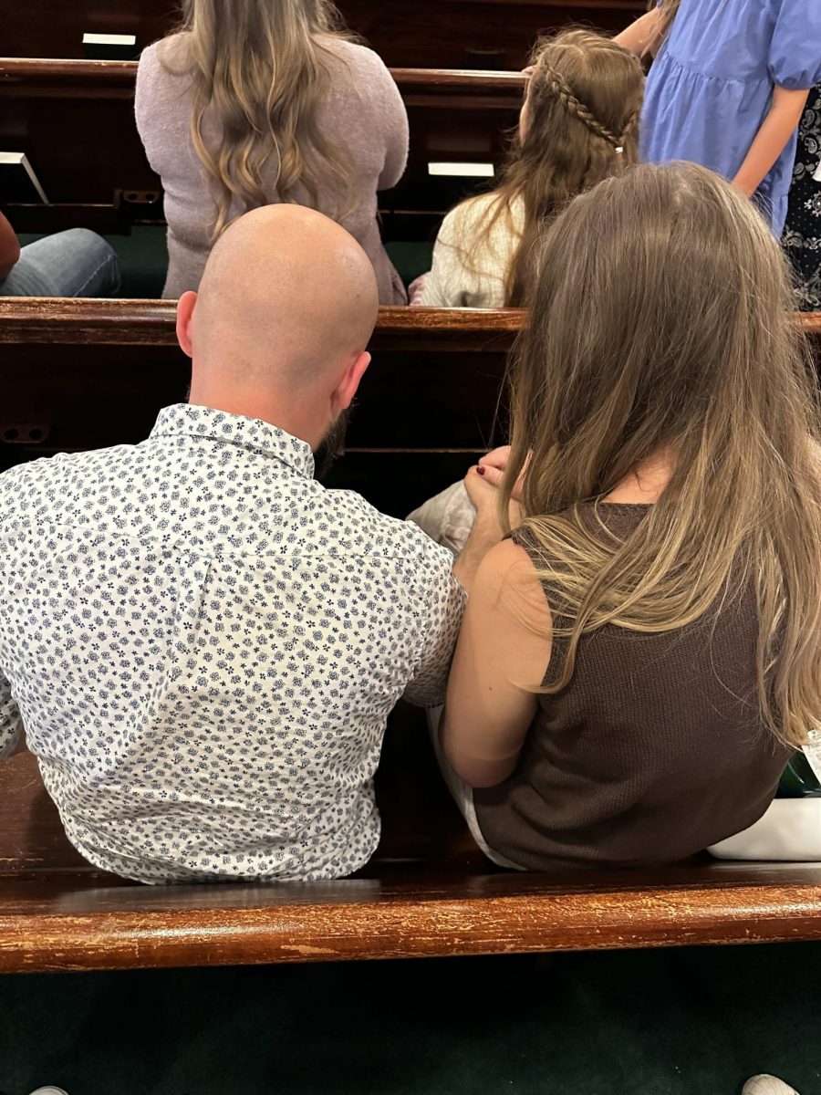 Brandon and Emme Shover attend church on a Sunday morning