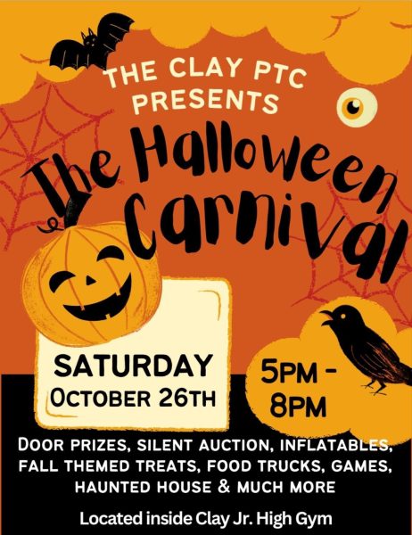 Navigation to Story: Save the date: Clay High School to host Halloween Carnival on Oct. 26