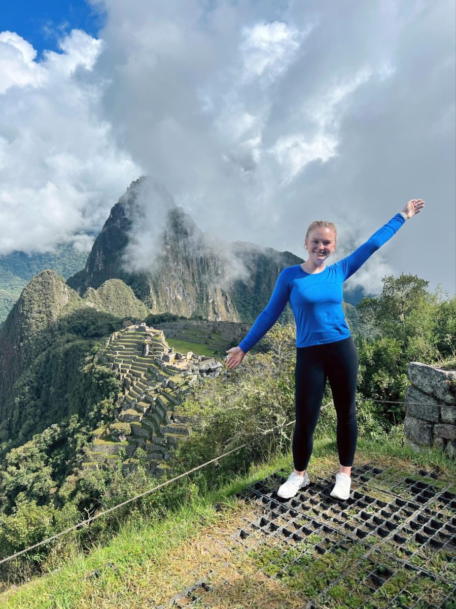 SSU Student Avery Storer visits Machu Picchu on a trip to Peru funded by the Betty and Jim Hodgden Travel Fund. 