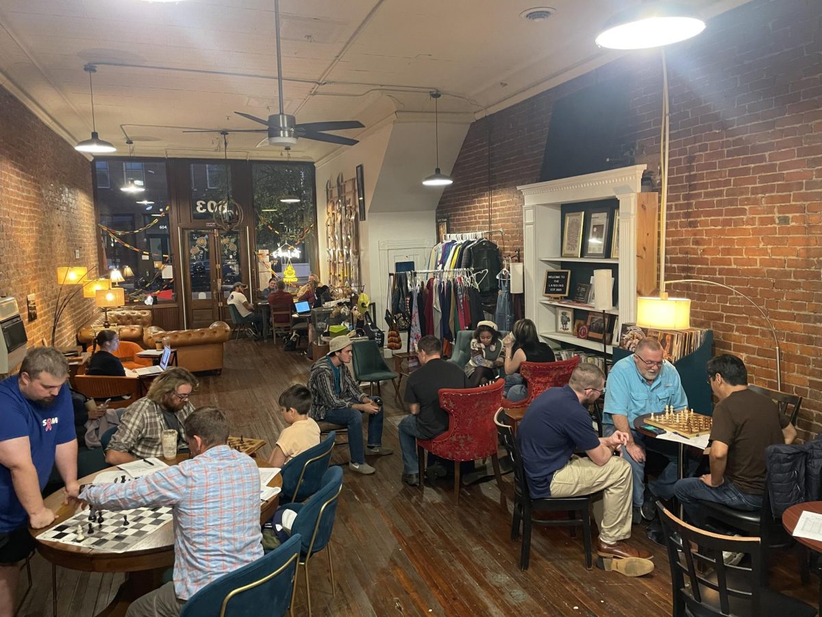 Players compete in the Oct. 14 chess tournament hosted by The Landing.